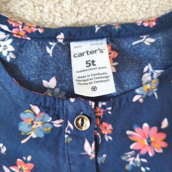 Carter's Floral Top With Peach Leggings - Picture 6 of 8